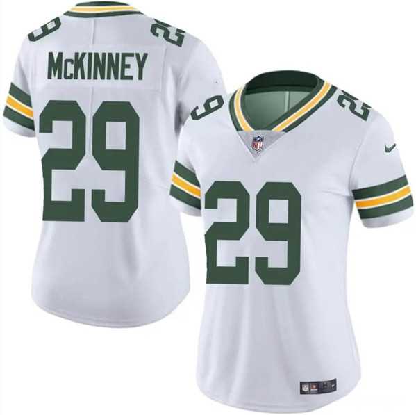 Women's Green Bay Packers #29 Xavier McKinney White Vapor Limited Football Stitched Jersey Dzhi